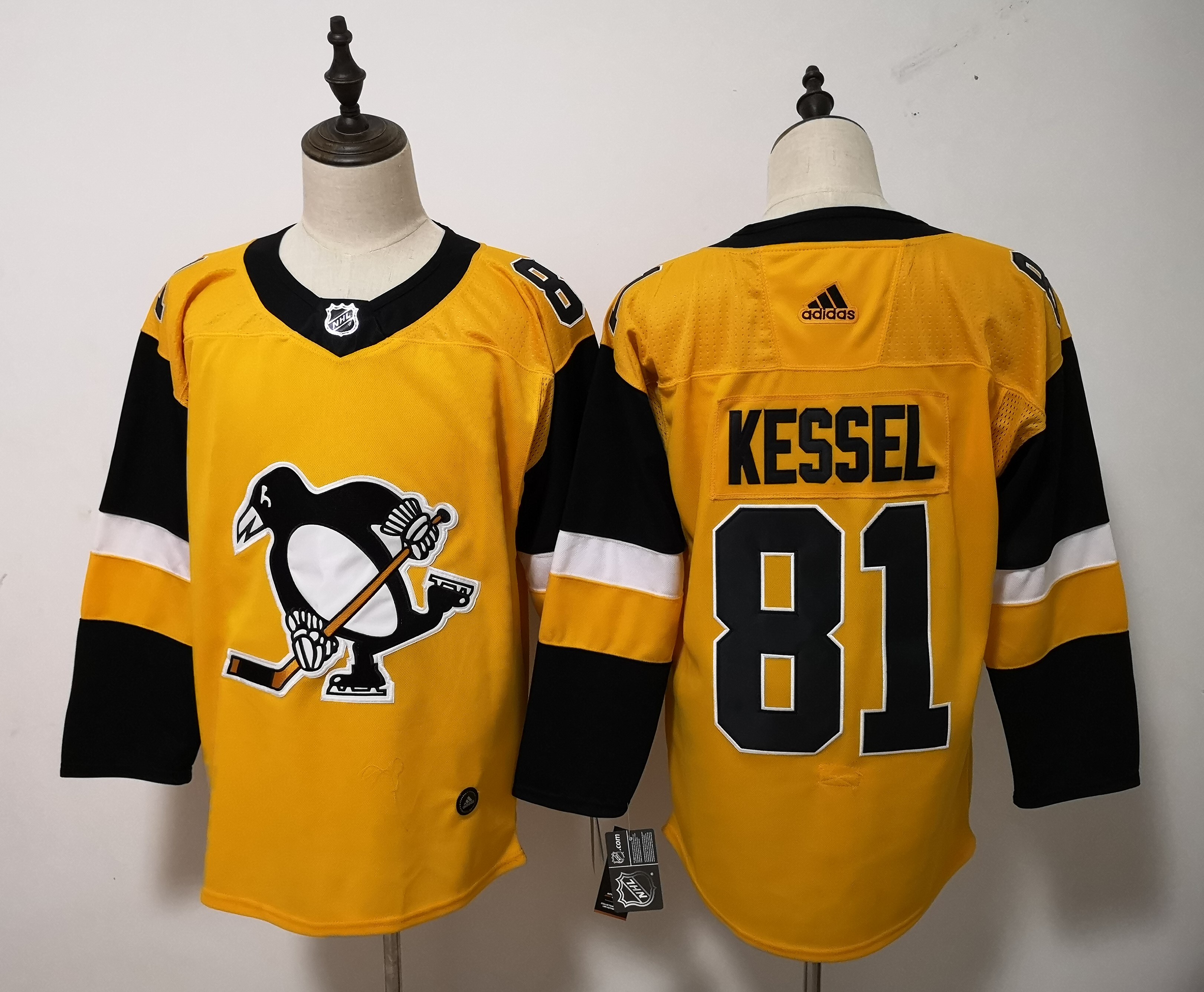 Adidas Men Pittsburgh Penguins 81 Phil Kessel Yellow Alternate Stitched NHL Jersey